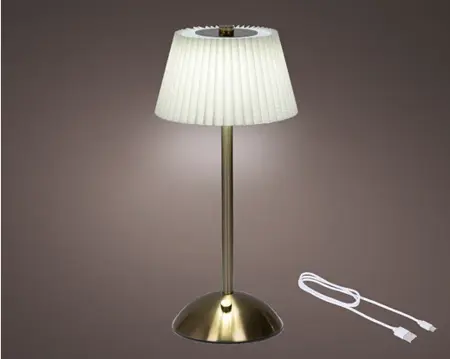 Lumineo led oplaadbare taflelamp 30.5cm creme/goud - afbeelding 3