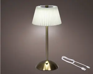 Lumineo led oplaadbare taflelamp 30.5cm creme/goud - afbeelding 3