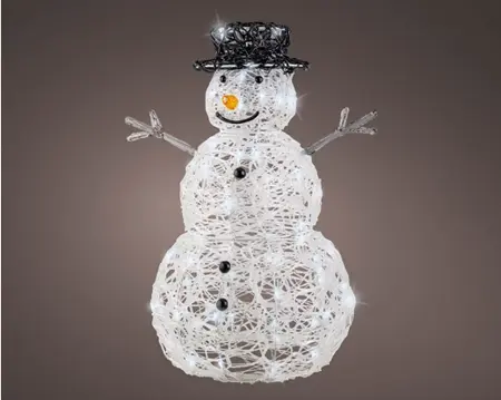 Lumineo led sneeuwpop 80LED transparant/koel wit - afbeelding 4