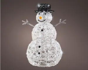 Lumineo led sneeuwpop 80LED transparant/koel wit - afbeelding 4