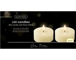 Lumineo Led theelicht 5.5cm creme/warm wit 2st - afbeelding 3