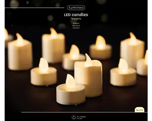 Lumineo Led theelicht set flame wit bo - afbeelding 4