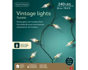 Lumineo led vintage lights 24m-240LED groen/warm wit - afbeelding 3
