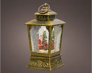 Lumineo led waterspinner lamp kerstman goud/warm wit - afbeelding 4