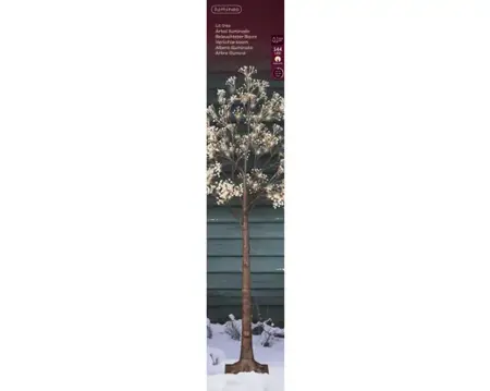Lumineo ledboom bloem buit 150cm 144led warm wit - afbeelding 1