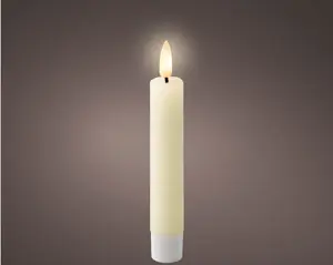 Lumineo leddinerkaars d2h14cm 2st creme - afbeelding 2