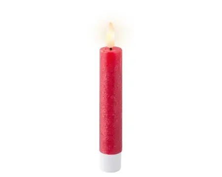 Lumineo leddinerkaars d2h14cm 2st kerst rood - afbeelding 1