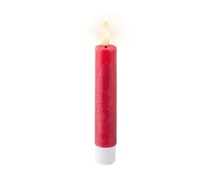 Lumineo leddinerkaars d2h14cm 2st kerst rood - afbeelding 2