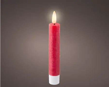 Lumineo leddinerkaars d2h14cm 2st kerst rood - afbeelding 2