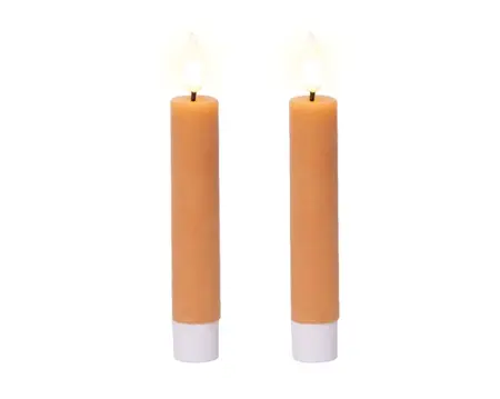 Lumineo leddinerkaars d2h14cm 2st oranje - afbeelding 1