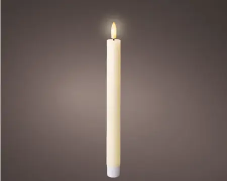 Lumineo leddinerkaars d2h24cm 2st creme - afbeelding 2