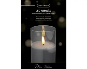 Lumineo ledkaars in glas 12.5cm rookgrijs - afbeelding 3