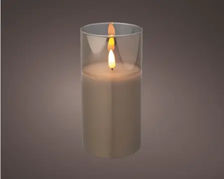 Lumineo ledkaars in glas 15cm rookgrijs - afbeelding 3