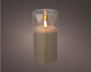 Lumineo ledkaars in glas 15cm rookgrijs - afbeelding 3