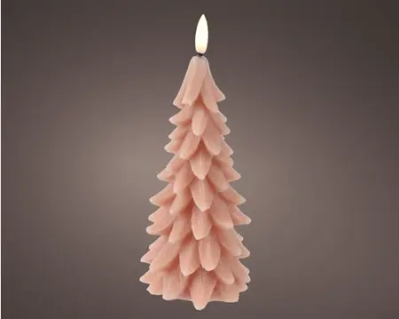 Lumineo ledkaars kerstboom 19.3cm roze - afbeelding 2