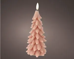 Lumineo ledkaars kerstboom 19.3cm roze - afbeelding 2