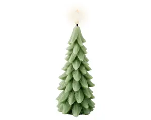 Lumineo ledkaars kerstboom d8h19.3cm groen - afbeelding 2