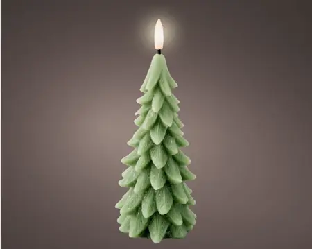 Lumineo ledkaars kerstboom d8h19.3cm groen - afbeelding 2