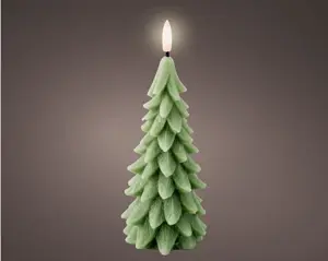 Lumineo ledkaars kerstboom d8h19.3cm groen - afbeelding 2
