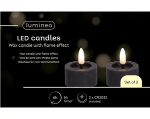Lumineo ledtheelicht d4h5cm 2st grijs - afbeelding 3