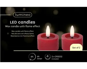 Lumineo ledtheelicht d4h5cm 2st rood - afbeelding 3