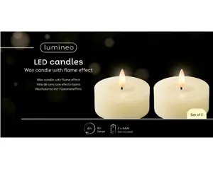 Lumineo ledtheelicht d7h6cm 2st creme - afbeelding 2