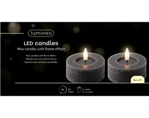 Lumineo ledtheelicht d7h6cm 2st grijs - afbeelding 2