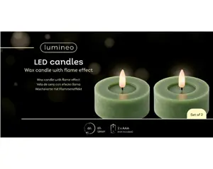 Lumineo ledtheelicht d7h6cm 2st groen - afbeelding 1