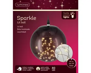 Lumineo micro led bal d18cm-80l zwart/warm wit - afbeelding 3