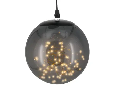 Lumineo micro led bal d18cm-80l zwart/warm wit - afbeelding 2