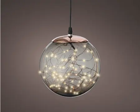 Lumineo micro led bal d30cm-140l grijs/klassiek warm - afbeelding 3