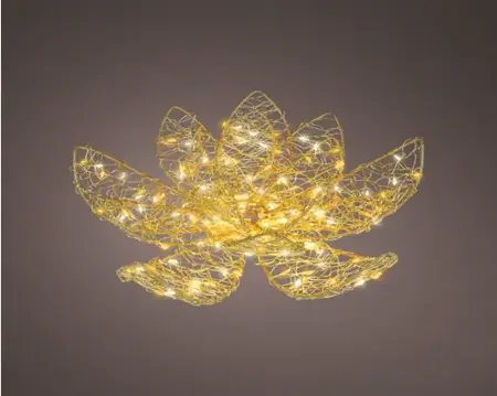 Lumineo Micro led bloem 28x9cm 150led goud/warm wit/klassiek warm - afbeelding 3