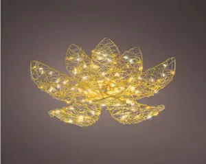 Lumineo Micro led bloem 28x9cm 150led goud/warm wit/klassiek warm - afbeelding 3