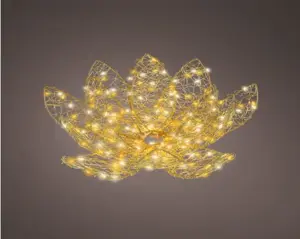 Lumineo Micro led bloem 38x13cm 200led goud/warm wit/klassiek warm - afbeelding 3