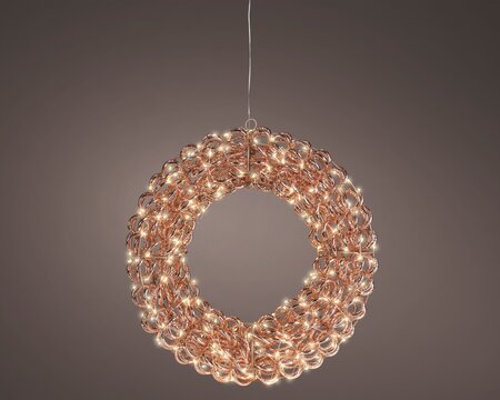 Lumineo micro led krans | 38x9cm | 300 LED | rose goud | warm wit - afbeelding 2