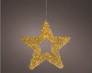 Lumineo micro led ster | 58x10 centimeter | 400 LED | goud | klassiek warm - afbeelding 3