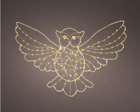 Lumineo Micro led uil 84x55cm 545led goud/warm wit/klassiek warm - afbeelding 2