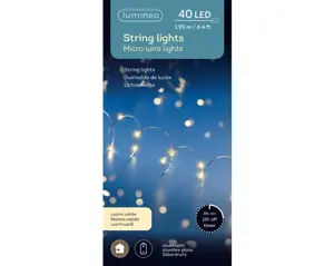 Lumineo microled 1.95m-40LED zilver/warm wit - afbeelding 3