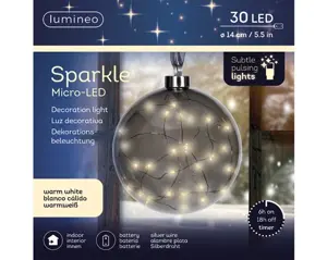 Lumineo microled bal 14cm grijs/warm wit - afbeelding 3