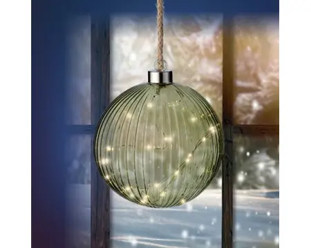Lumineo microled bal 14cm groen/warm wit - afbeelding 2