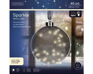 Lumineo microled bal 20cm grijs/warm wit - afbeelding 3