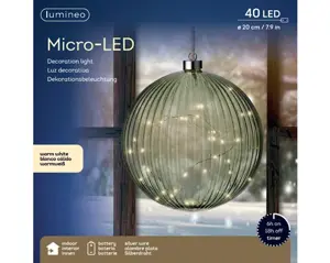 Lumineo microled bal 20cm groen/warm wit - afbeelding 4