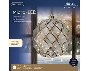 Lumineo microled bal 20cm helder/warm wit - afbeelding 4