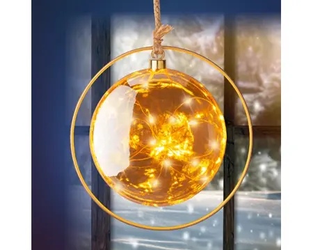 Lumineo microled bal 26cm amber/klassiek warm - afbeelding 2