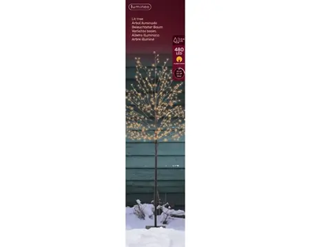 Lumineo microled boom 150cm-480l zwart/klassiek warm - afbeelding 1