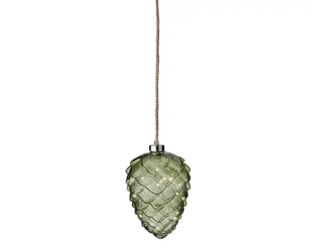 Lumineo microled dennenappel 15cm groen/warm wit - afbeelding 3