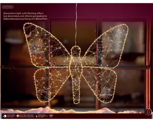 Lumineo microled vlinder 58x43cm-400l goud/koel warm - afbeelding 3