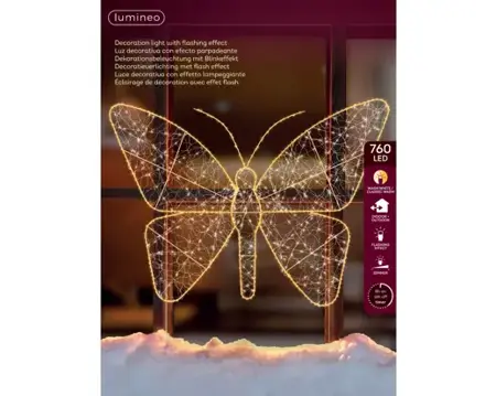 Lumineo Microled vlinder 98x77cm 760led klassiek warm - afbeelding 1