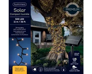 Lumineo Solar compact lights 11m/500LED zwart/klassiek warm - afbeelding 4