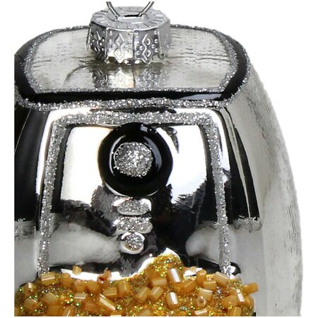 Ornament Airfryer glas zilver 9.3cm - afbeelding 2